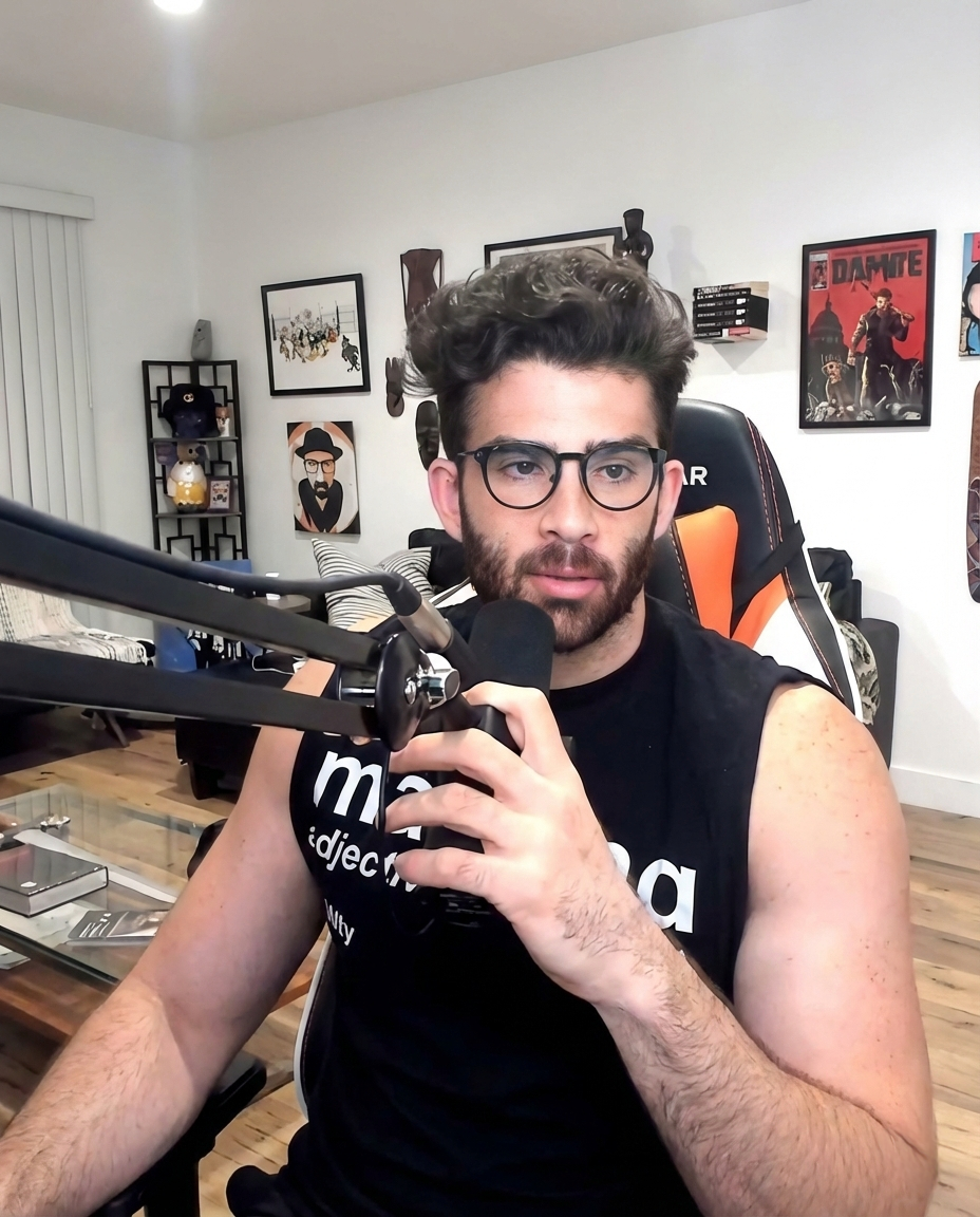 Portrait of HasanAbi (Hasan Doğan Piker) who celebrates their birthday on July 25.